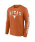 Фото #2 товара Men's Texas Orange Texas Longhorns Distressed Arch Over Logo Long Sleeve T-shirt