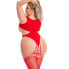 Bodystocking Pink Lipstick Red (L)