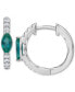 ფოტო #8 პროდუქტის Sapphire (3/4 ct. t.w.) & Diamond (1/4 ct. t.w.) Small Hoop Earrings in 14k White Gold, 0.625" (Also in Ruby & Emerald)