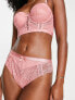 Hunkemoller highwaist high leg thong in dusty rose