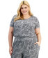 Trendy Plus Size Snakeskin-Print Top, Created for Macy's