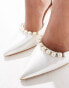 Фото #2 товара Truffle Collection bridal high heel embellished court shoes in ivory sateen