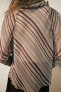 STRIPED DRAPED BLOUSE - ZW COLLECTION