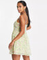 ASOS DESIGN Petite lace trim button through cami sundress in ditsy floral print