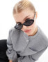 ALDO oval sunglasses in all black - фото #2