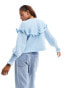 Pieces knitted frill jumper in baby blue