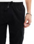 Bershka cargo trouser with cuff in black