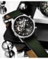 ფოტო #2 პროდუქტის Men's Aviator Green Leather , Black Dial , 45mm Round Watch