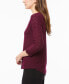 Women's Wave-Knit Scoop Neck 3/4-Sleeve Sweater