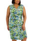 Фото #4 товара Plus Size V-Neck Side-Ruched Sleeveless Dress