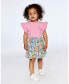 Girl Organic Cotton Jersey Bi-Dress Printed Fruits Square - Child