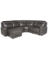 Фото #13 товара CLOSEOUT! Blairemoore 5-Pc. Leather Power Chaise Sectional with 1 USB Console and 2 Power Recliners, Created for Macy's
