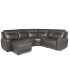 CLOSEOUT! Blairemoore 5-Pc. Leather Power Chaise Sectional with 1 USB Console and 2 Power Recliners, Created for Macy's