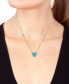 ფოტო #4 პროდუქტის EFFY® Turquoise & Diamond (1/6 ct. t.w.) Heart Halo Pendant Necklace in 14k Gold, 16" + 2" extender