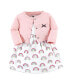 ფოტო #1 პროდუქტის Toddler Girls Cotton Dress and Cardigan Set, Modern Rainbow