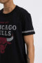 Фото #9 товара Футболка Defacto Fit NBA Chicago Bulls Regular Fit Bisiklet Yaka Краткий рукав N7498az24sm