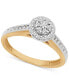 ფოტო #3 პროდუქტის Diamond Halo Cluster Bridal Set (1/3 ct. t.w.) in 14k Two-Tone Gold