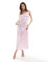 Фото #2 товара Vero Moda satin cami babydoll maxi dress with cut out back in pink