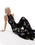 Reclaimed Vintage sleeveless jumpsuit in black floral