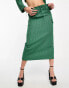 Фото #2 товара Extro & Vert maxi skirt with split in green check co-ord