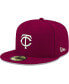 Фото #1 товара Men's Cardinal Minnesota Twins Logo White 59FIFTY Fitted Hat