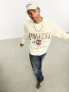 Фото #1 товара ASOS DESIGN oversized sweatshirt in washed beige with collegiate print