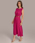 Фото #3 товара Donna Karan Women's Sleeveless Belted Jersey Midi Dress