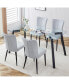 Фото #4 товара Glass Dining Set with 4 Light Grey Chairs