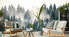 Fototapete WALD IM NEBEL Bäume Natur 3D