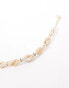 ASOS DESIGN Curve anklet with faux shell and gold bead design