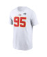Фото #2 товара Men's Chris Jones White Kansas City Chiefs Super Bowl LVIII Patch Name and Number T-shirt