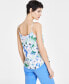 Фото #4 товара Women's Floral-Print Cowlneck Top, Created for Macy's