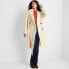 Women's Notched Lapel Double Breasted Fringe Coat - Future Collective with
