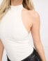 Stradivarius high neck sleeveless seamless body in white