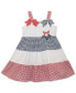ფოტო #4 პროდუქტის Baby Girls Americana Tiered Seersucker Dress with Bows