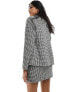 New Look boucle double button blazer co-ord in black check