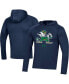 Фото #2 товара Men's Navy Notre Dame Fighting Irish School Logo Raglan Long Sleeve Hoodie Performance T-shirt