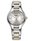 ფოტო #1 პროდუქტის Women's Swiss Noemia Diamond (1/2 ct. t.w.) Two Tone Stainless Steel Bracelet Watch 32mm