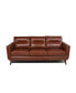 Ava 84" Mid-Century Modern Leather Sofa