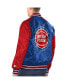 Фото #2 товара Men's Royal, Red Detroit Pistons Renegade Satin Full-Snap Varsity Jacket