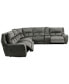 Фото #6 товара CLOSEOUT! Terrine 6-Pc. Fabric Sectional with 3 Power Motion Recliners and 1 USB Console, Created for Macy's