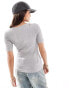 Фото #2 товара Brave Soul ribbed t-shirt in grey