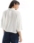 ONLY lightweight cropped boxy shirt in white Бежевый, XL - EU 42 - фото #3