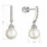 Charming drop earrings in white gold with real pearls 81P00021