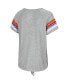 ფოტო #2 პროდუქტის Women's Heathered Gray Clemson Tigers Boo You Knotted Raglan T-Shirt