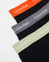 Calvin Klein cotton stretch trunks 3 pack in black with coloured waistband