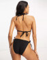 Фото #2 товара Ivory Rose Fuller Bust mix and match triangle bikini top in black crinkle