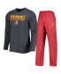 ფოტო #5 პროდუქტის Men's Cardinal, Charcoal USC Trojans Meter Long Sleeve T-shirt and Pants Sleep Set
