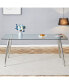 Modern Glass Dining Table with Silver Legs