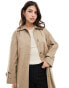 Mango relaxed oversized trench coat in brown